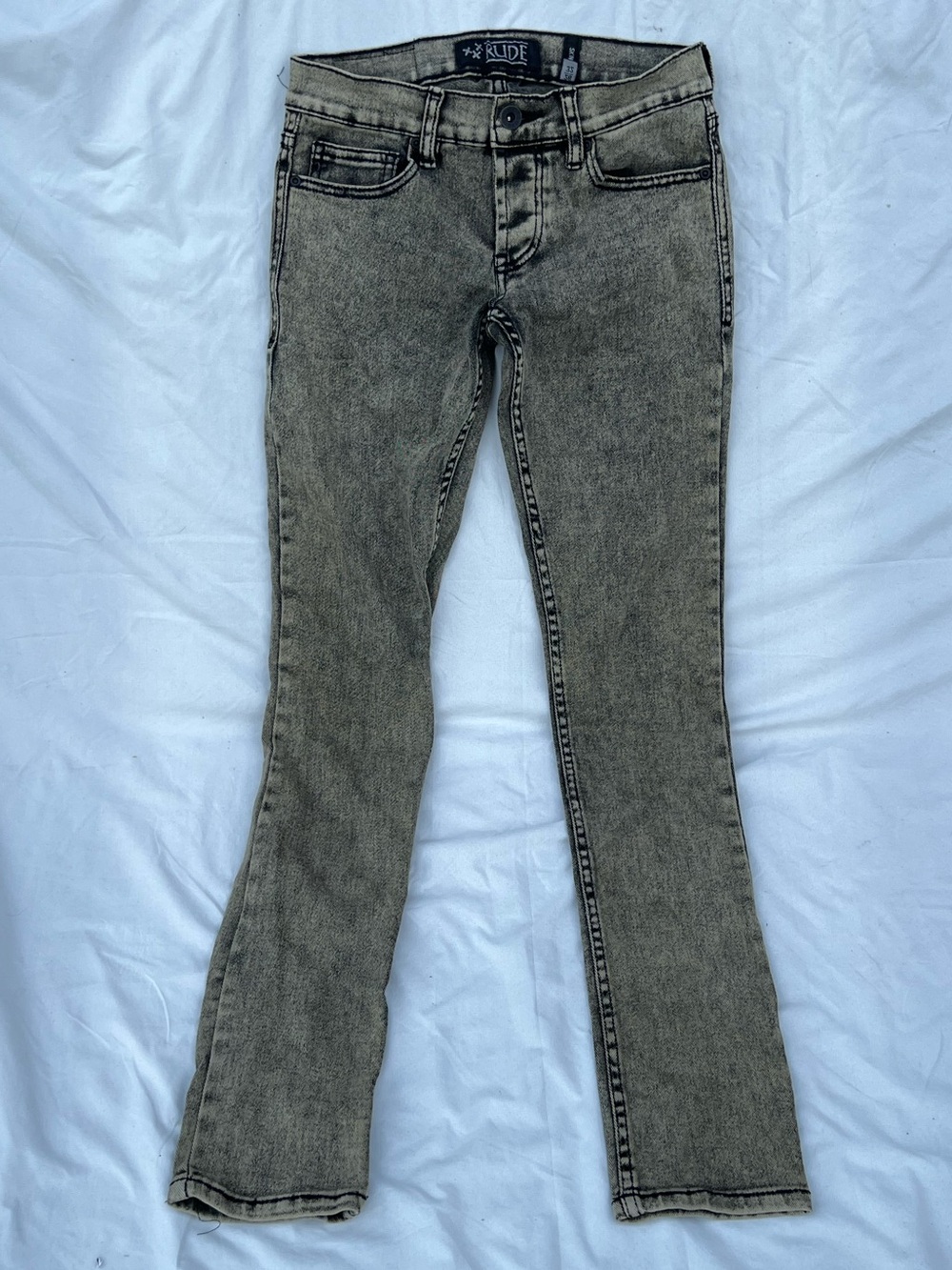 RUDE brand acid wash  super skinny jeans. Waist: 26  hot topic